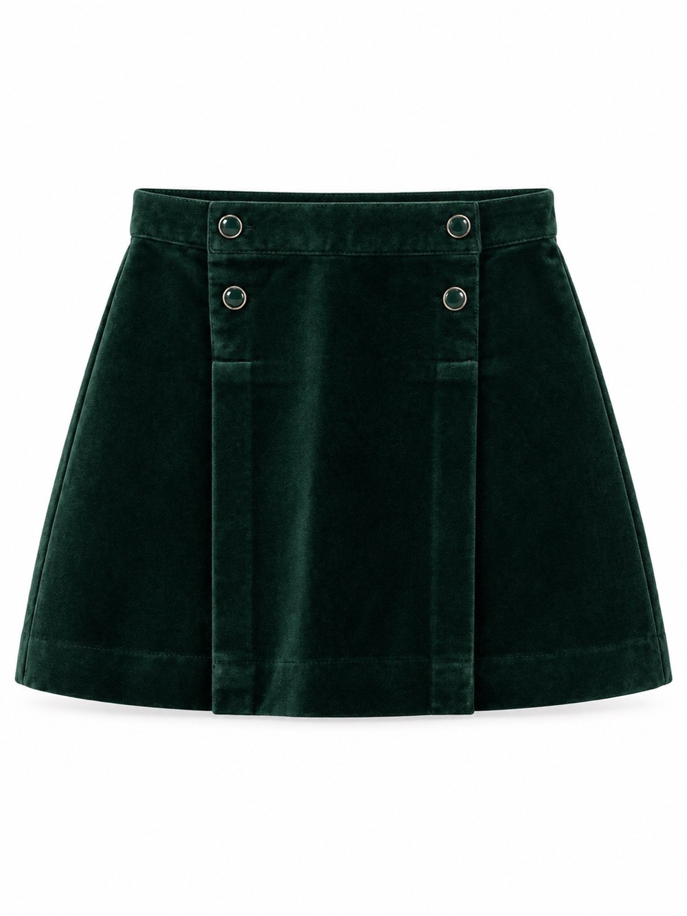 Janie and Jack Deep Green Velvet A-Line Skirt